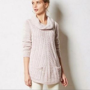 Anthropologie Guinevere Cable Cowl Neck Sweater